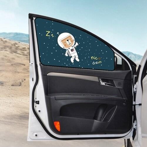 Car magnetic sunshade curtain cartoon astronaut sunscreen heat insulation Sun Block shield car side window sunshade panel window
