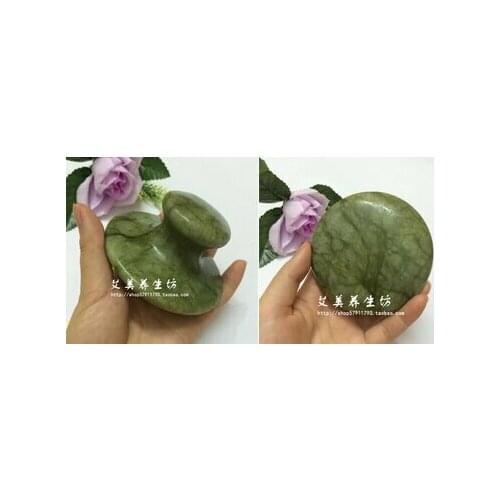 Large green jade massage stone in mushroom shape 8*6cm free shipping