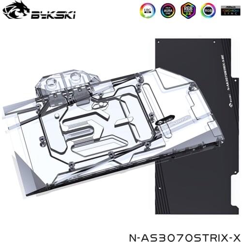 Bykski Watercooler For ASUS RTX 3070 STRIX Graphics Card Block With Back Plate ,Full Cover, N-AS3070STRIX-X