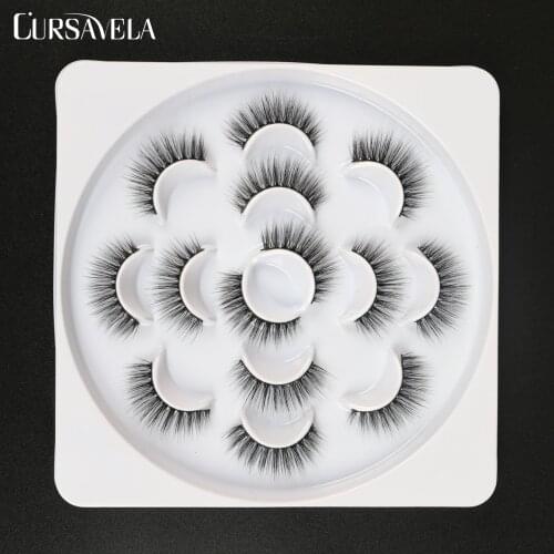 Cursavela 5D Faux Mink Lashes Handmade Luxurious Volume Fluffy Natural False Eyelashes 7 Pairs | Cinderella