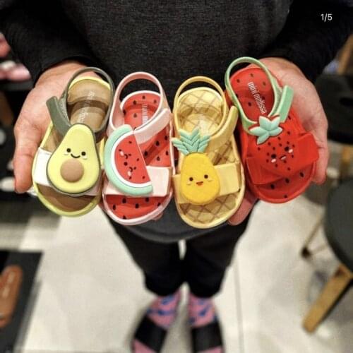 Melissa childrens shoes jelly strawberry watermelon spin avocado fruit summer mens and womens childrens fashion flat sandals