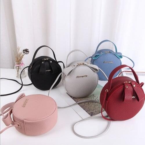 Design Fashion Women Round Bag Leather Womens Circular Crossbody Shoulder Messenger Bags Ladies Purse Female Bolsa Handbag