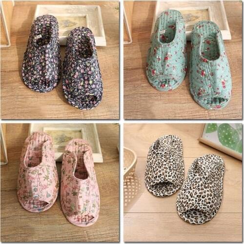 Home Slippers,Indoor Floor Shoes,Women Sandals Slippers,Flower Home Shoes,Non-slip Soft Hemp Slippers,Bedroom Floor Shoes, Cotto
