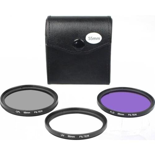 Camera 3in1 Lens Filter 49MM 52MM 55MM 58MM 62MM 67MM 72MM 77MM UV+CPL+FLD Filters for Cannon Nikon Sony Pentax