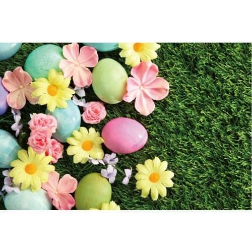 Easter Flower and Eggs Holiday Backdrop Photography Background Photo Booth Studio Decor
