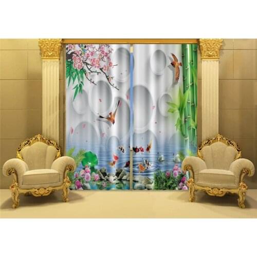 Customized beautiful views Luxury 3D Blackout Window Curtain Drapes For Living room Bed room Hotel Wall Tapestry Cortinas