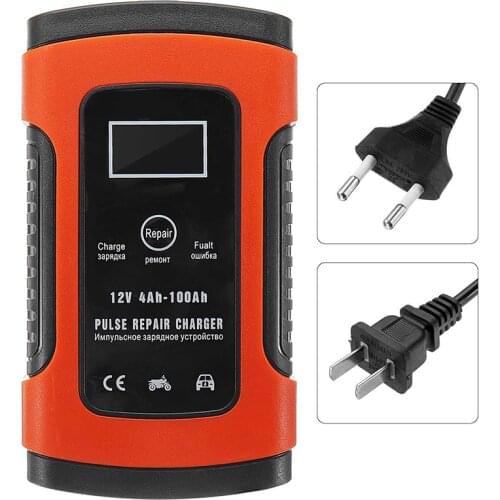 Digital LCD Display 12V 6A Intelligent Car Motorcycle Battery Charger for Auto Moto Lead-Acid Smart Charging 6A AMP