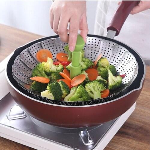 Foldable Steamer Basket 9/11inches Stainless Steel Food Steamer Cookware Kitchen Tools