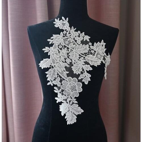 Leaves embroidered lace applique wedding dress creative diy accessory clothing lace patch applique