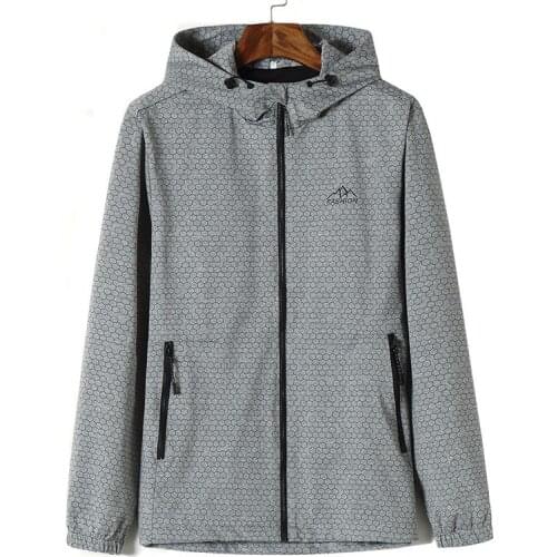 Plus sizexl - 8 xl (150 cm) bust of Autumn new men big yards coat male youth fashion leisure printed hooded jacket male thanks