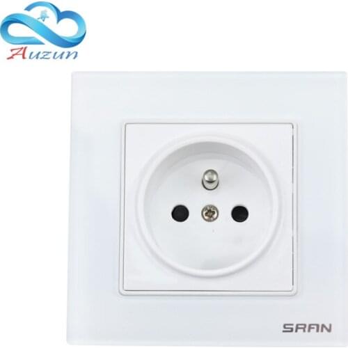 Foreign trade exports French standard European Union toughened glass socket circular socket with 2 holes 16A cylindrical socket