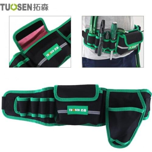 Multifunction Durable Waterproof Waist Tool Bag with 4 Holes 1 Pocket and Electric Drill Pocket for Home/Industrial Maintenance