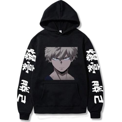 Bakugou Katsuki Print Men Hoodies Sweatshirt Anime My Hero Academia Graphic Winter Casual Hoodie Women Funny Oversized Pullovers