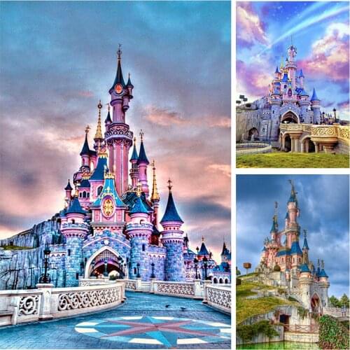 Nabi Full Square 5D DIY Diamond Painting "castle" Embroidery Cross Stitch Mosaic Home Decor Gift Round Dill Diamont Painting