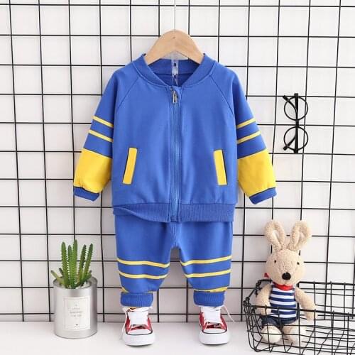 2020 Autumn Baby Casual Tracksuit Children Boys sport Girls coat Jacket Pants 2Pcs Kids Suit Cotton Infant Clothing Sport Sets