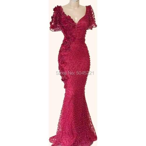 Kaftans Muslim Feathers Evening Dresses Middle East Prom Dress Evening Dress 2019 Pearls Aibye Dubai Prom Party Gowns Handmade