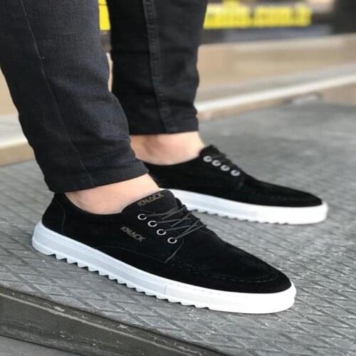 Knack Daily Shoes T12 Black Suede (White Bottom) Men 'S Shoes Seasonal Shoes Casual Shoes Style Shoes Elegant Shoes