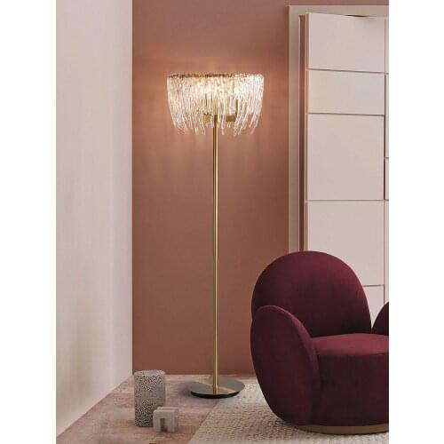 Postmodern Light Luxury Floor Lamp Living Room Hanging Ice Shaped Decorative Lamps Study Bedroom Bedside Lamp