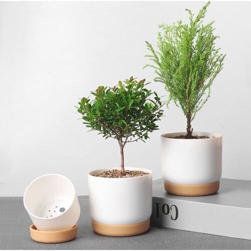 Self Watering Flowerpot Automatic Water Absorption Succulent Aquaculture Water Absorbing Flowerpot 2 Layer Water Storage Pot