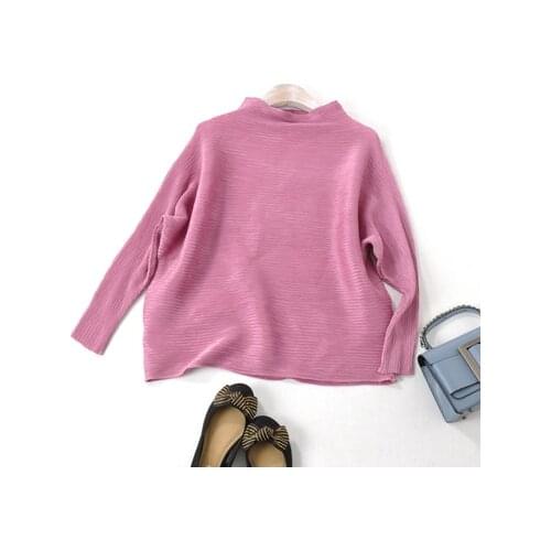 Silk Slippery Fabric Miyake Womens Bottom Shirt Pleats Half-high Collar Folded Tshirt Large Size