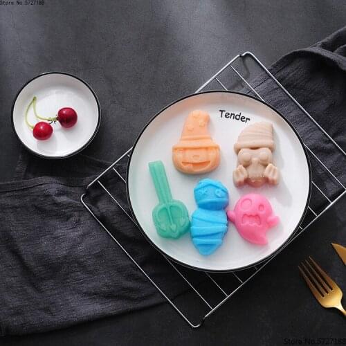 Skull Pumpkin Halloween Silicone Soap Mold Fondant Mould Cake Decoration Tool Skull Pumpkin diy cookie Chocolate Candy Mold