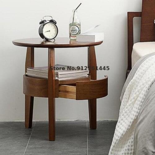 Nordic Solid Wood Sofa Side Several Small Family Corner Several Living Room Tea Table Bedroom Small Round Table Simple Balcony S