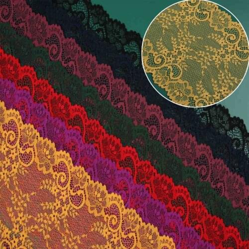 3Yards 20cm Width Stretch Lace Trim Mesh Fabric For DIY Sewing Craft Garment Underwear Material Pillow Decoration