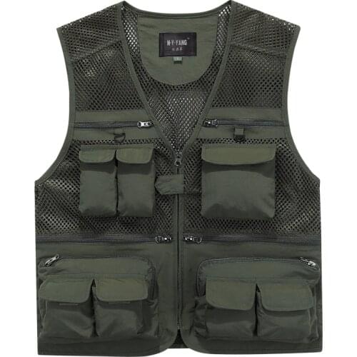 Unloading Tactical Coat Fashion Mens Summer Photographer Waistcoat Mesh Work Sleeveless Jacket Tool Many Pocket Vest Male