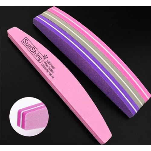 1Pcs Nail File Buffer Sponge 100/180 Sanding Washable Nail Polish Blocks For UV Gel Pedicure Manicure Care Tools Accessories