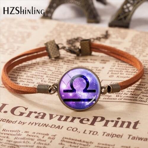 2019 Round Glass Cabochon 20mm 12 Zodiac Bracelet Glass Arrow Symbol Cabochon Dome Pendant for Women Jewelry