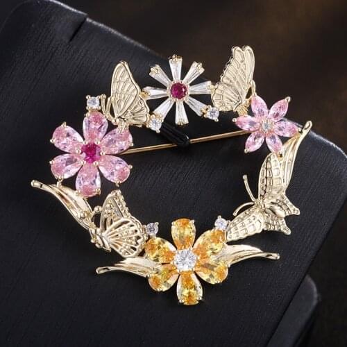 2021 Women flower earrings female CZ butterfly earring pearl earrings wedding party gift