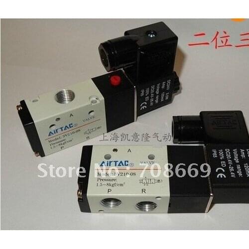 3V210-08 AC220V 3Port 2Position 1/4" BSP Single Solenoid Pneumatic Air Valve
