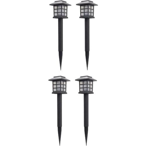 4Pcs Led Solar Pathway Lights Lawn Palace Lantern Waterproof Outdoor Solar Lights for Garden Landscape Path Yard Courtyard Decor