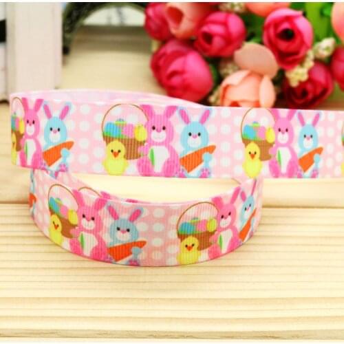 7/8'' Free shipping easter printed grosgrain ribbon hairbow headwear party decoration diy wholesale OEM 22mm P5080