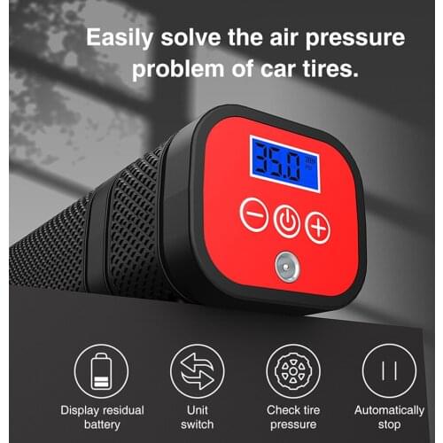 Cordless Tire Inflator Portable Air Compressor Rechargeable Tire Inflator 120 PSI 2000mAh Air Inflator Digital Car Tire Inflator