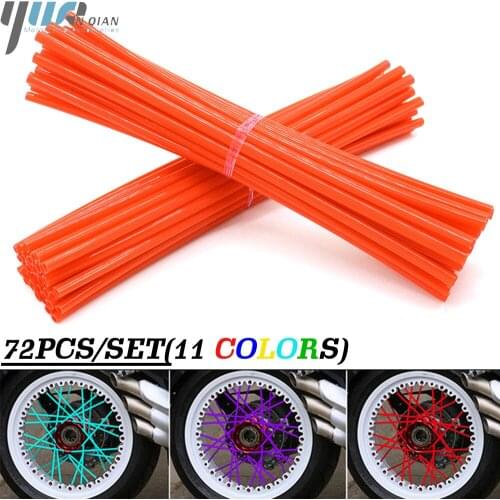 72Pcs Moto Dirt Bike Wheel Rim Spoke Skins Covers Wrap Decor Protector Kit For EXC EXCF XC XCF XCW MX EGS SX SXS SMR 125 250