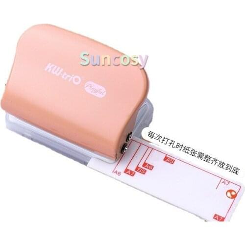 KW-TRIO 99H3 6-Hole Paper Punch Handheld Metal Hole Puncher 5 Sheet Capacity 6mm for A5 A5 B5 Notebook Scrapbook Diary Planner