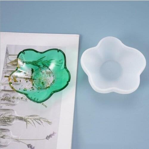2020 New Transparent Silicone Mould Resin Decorative Craft DIY Flower shape storage plate Mold epoxy resin molds for jewelry