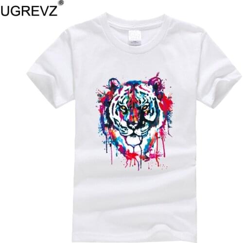 Big Boys t shirt for Kids Short Sleeve Cotton Summer Teenage Clothes Tops Tiger head t-shirt Toddler Girls tshirt 6 8 10 12 Year