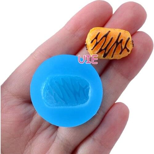 GYL547U 26.2mm x 19.2mm Bread Silicone Mold Fondant Cake Decoration Candy Resin Clay Earrings Necklace Craft Soap Candle