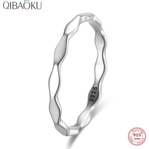 S925 Sterling Silver Oxide Ring Rhombus Section Fine Jewelry Silver Finger Ring Simple Exquisite Gift for Women