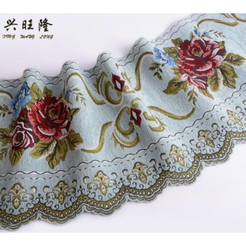 24cm Wide Chenille Flower Short Curtain Fabrics DIY Valance Stage Bedroom Living Room Sofa Window Decor Curtain Accessories
