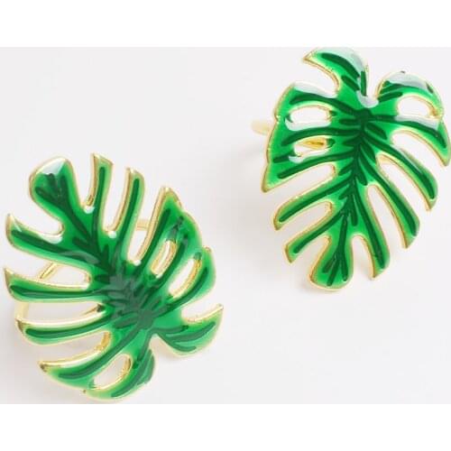 10pcs Metal Green Turtle Leaf Napkin Buckle Hotel Leaf Napkin Ring Wedding Leaf Napkin Ring