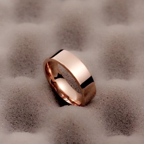 MOREDEAR Le.Baiser 6mm 316 Titanium Stainless Steel Rose Gold Ring Engagement Wedding Charm Rings Men Women