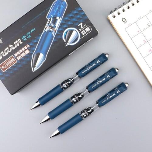 12 Pack Burke Pc196 Press Type Doctors Prescription Blue Black Neutral Pen 0.7mm Press Action Quick Dry Bullet Neutral Pen