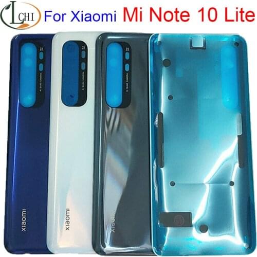 Original For Xiaomi Mi Note 10 Lite Battery Cover Rear Glass Door Housing M2002F4LG For Xiaomi Mi note10 lite Back Battery Cover