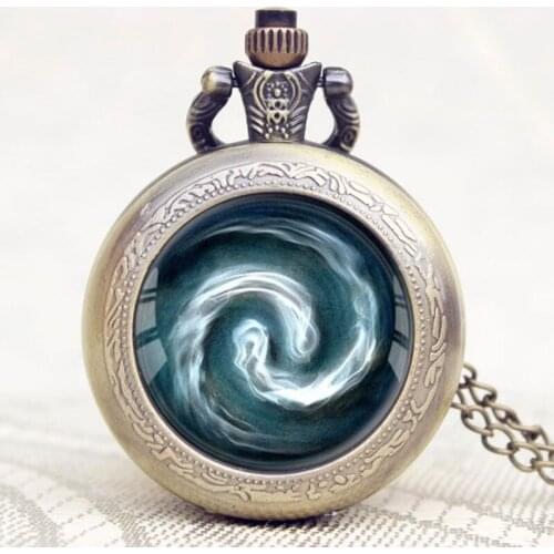 New Arrival Avatar Theme the Last Airbender Air Airbending Design Glass Dome Pocket Watch With Chain Necklace