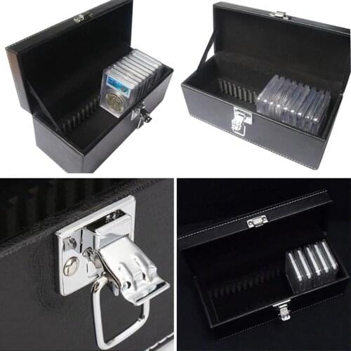 New Storage Box Case Faux Leather For NGC PCGS ANACS Certified Coin Holders Slabs Storage Box Case Faux Leather For Home Tools