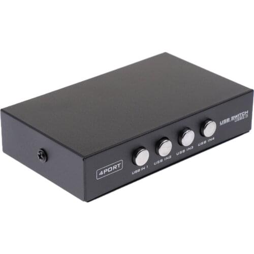 Scanner Printer Switch, 4 Port USB 2.0 Manual Sharing Switcher Hub, 4 PC to 1 USB Device Splitter Adapter