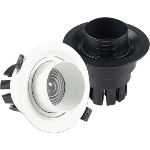 Dimmable LED Embedded Zoom 15-60 degrees COB Downlights 9W 12W 15W 20W 30W 35W Ceiling Lamp Spot Lights 85-265V Indoor lighting